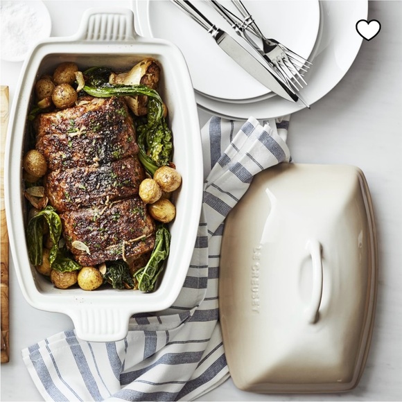 Le Creuset Other - *NEW w/Tags, RARE & DISCONTINUED* Le Creuset White/Mer Deep Baker w/ Lid 4.5Qt.